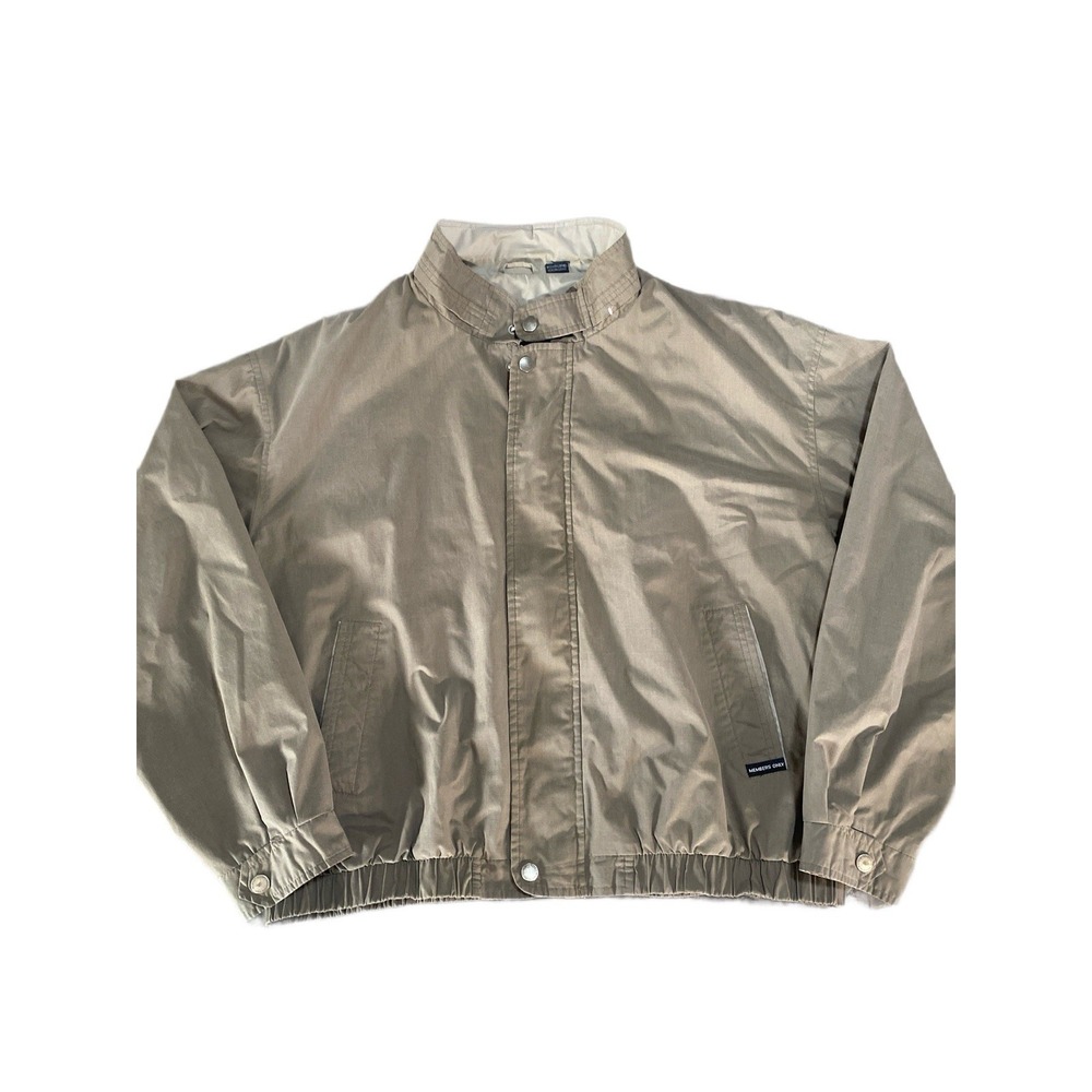 Vintage Members Only Mariner Jacket 2XL XXL‎ Brown Windbreaker Full Zip Casual